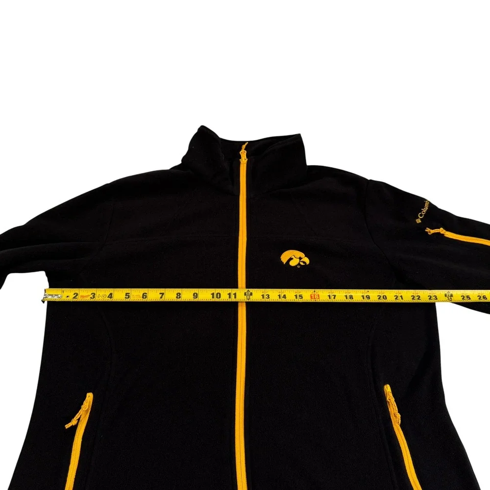 Columbia Iowa Hawkeyes Mens XL Full Zip Fleece Jacket Black Yellow Sportswear - Picture 8 of 9